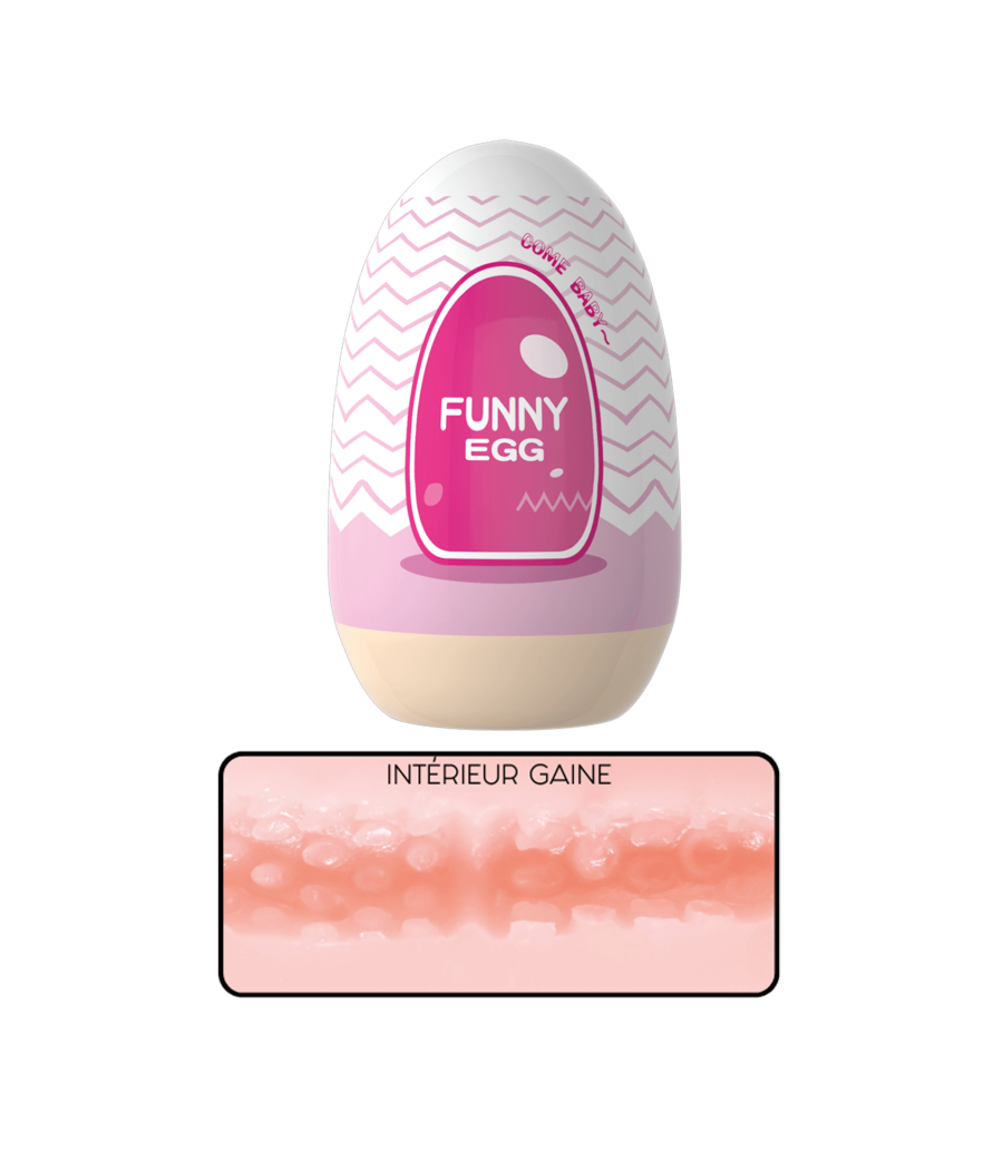 Gaine Masturbatrice Réutilisable FUNNY EGG – Design Réaliste Vagin lèvres épaisses