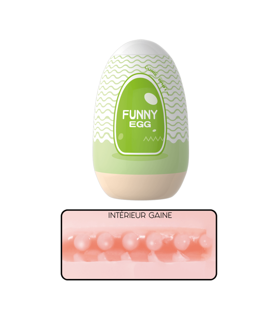 Gaine Masturbatrice Réutilisable FUNNY EGG – Design Réaliste Vagin lèvres fines