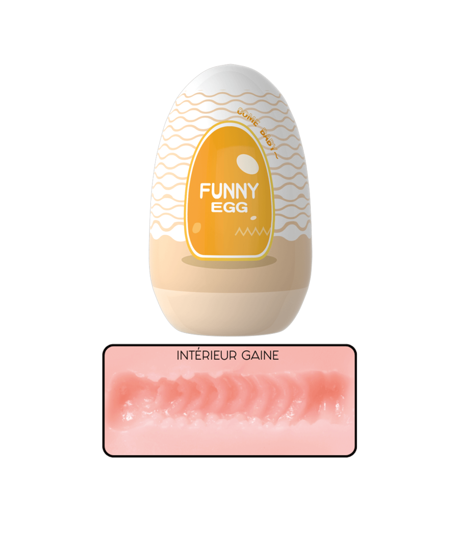 Gaine Masturbatrice Réutilisable FUNNY EGG – Design Réaliste Vagin lèvres moyennes