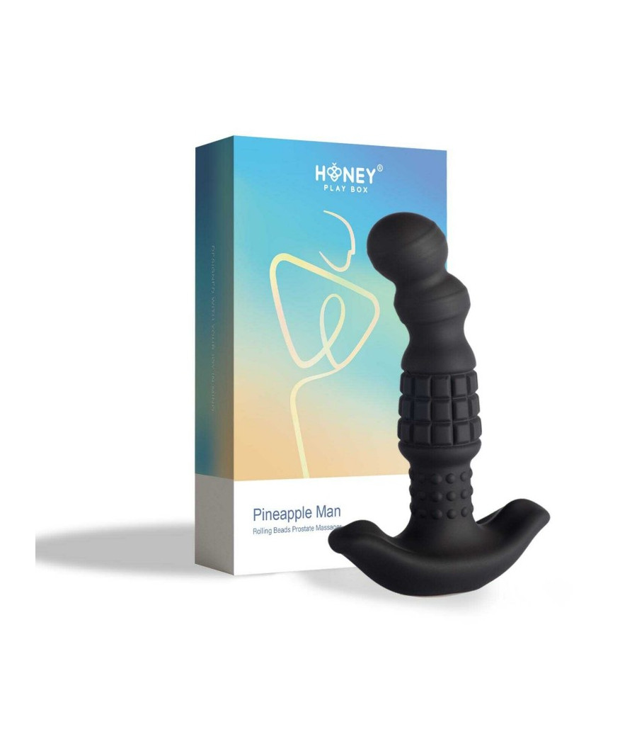 Pineapple Man - Masseur prostatique vibrant à billes roulantes - Noir