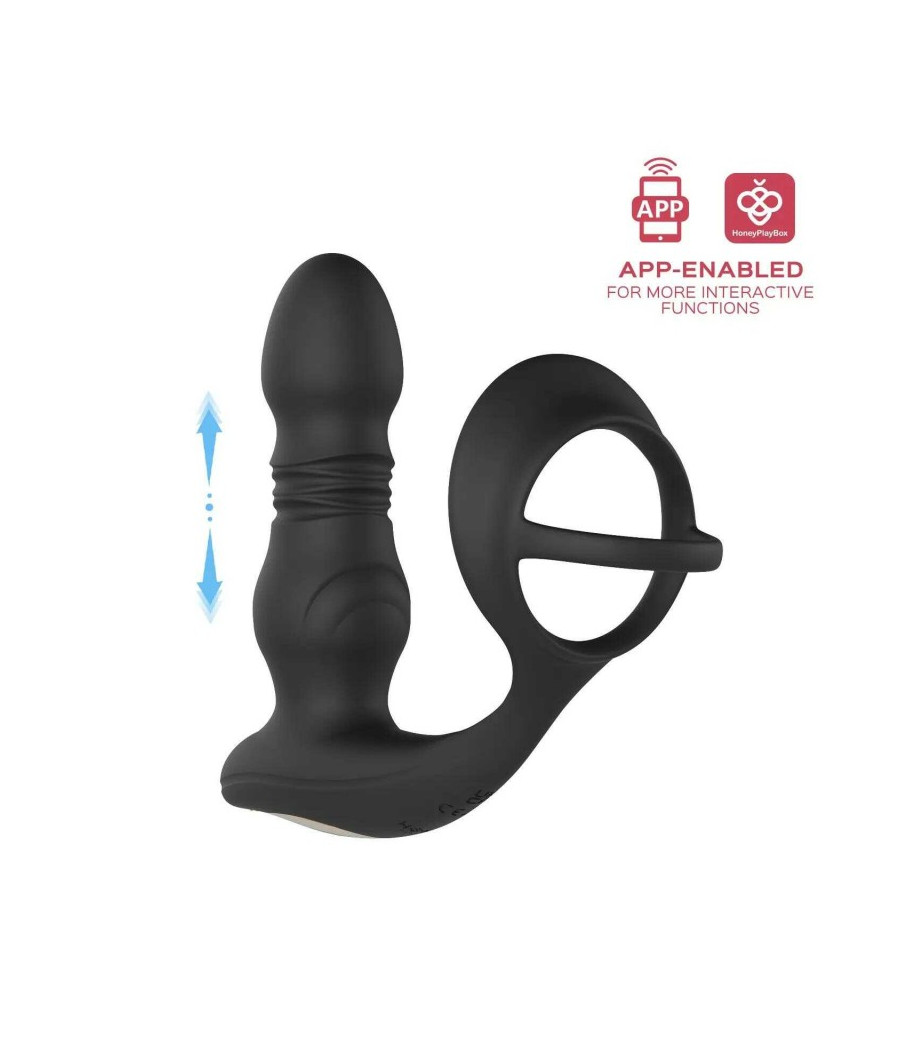 Cyrus - Vibromasseur de prostate va et vient contrôlé par application - Noir