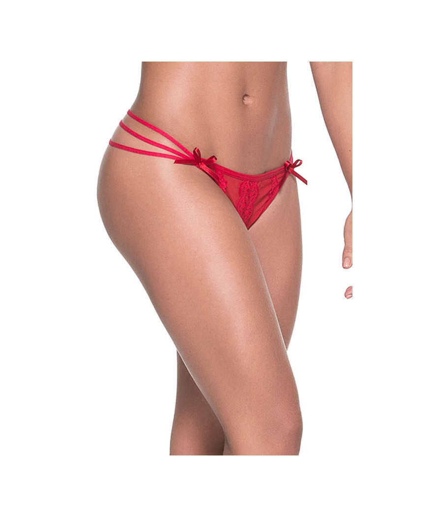 String rouge élégant triple lanières 