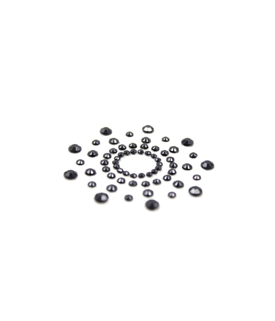Paire de cache tétons adhésifs strass noir 