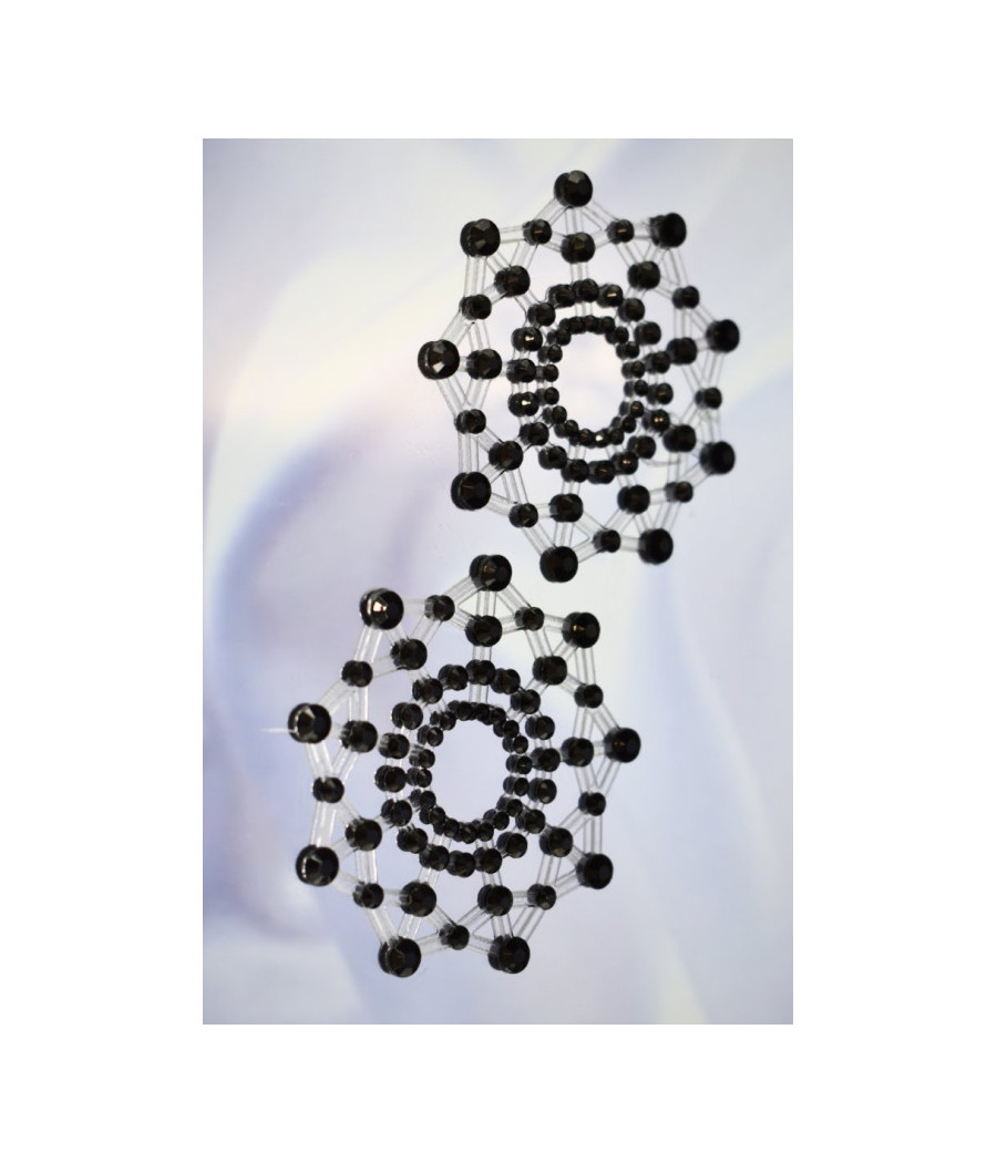 Paire de cache tétons adhésifs strass noir 