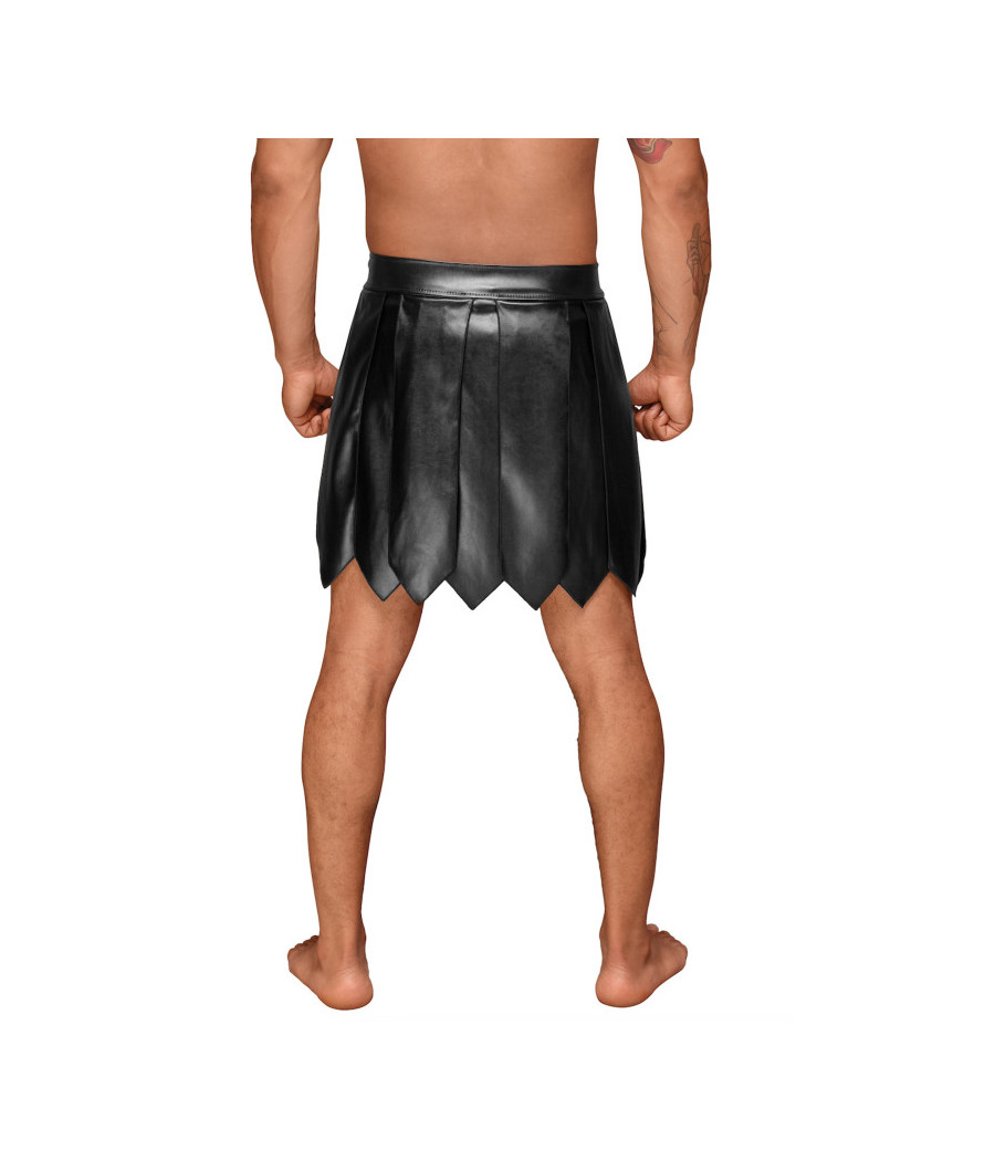 H053 Jupe gladiateur pour homme en cuir écologique avec plis en PVC