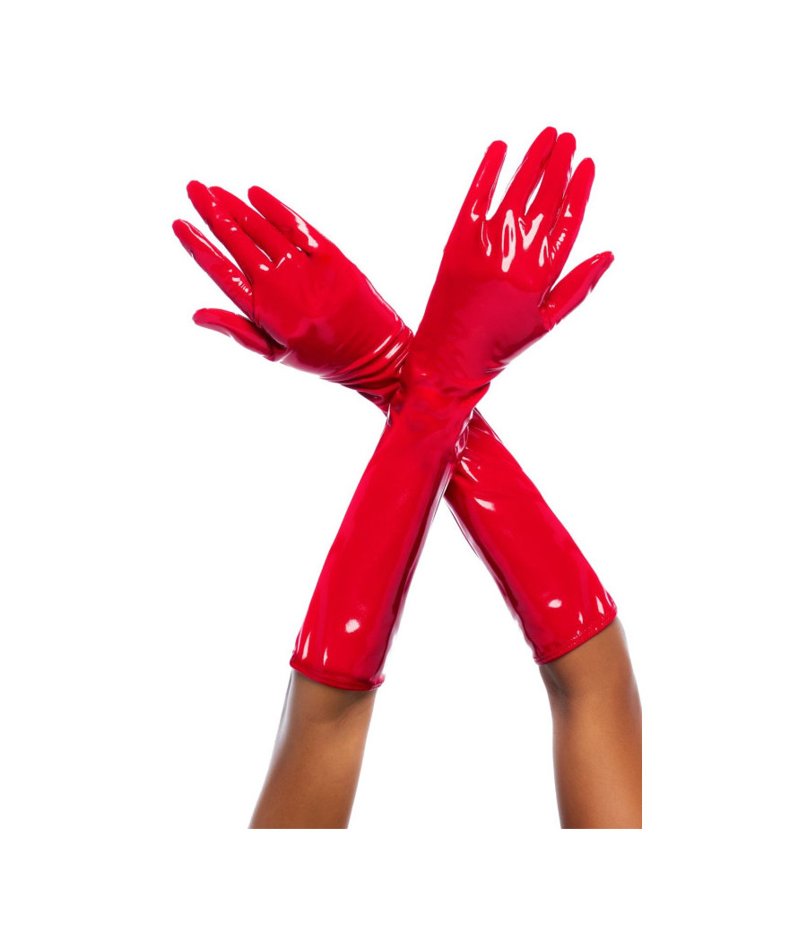 Gants en vinyle rouge 