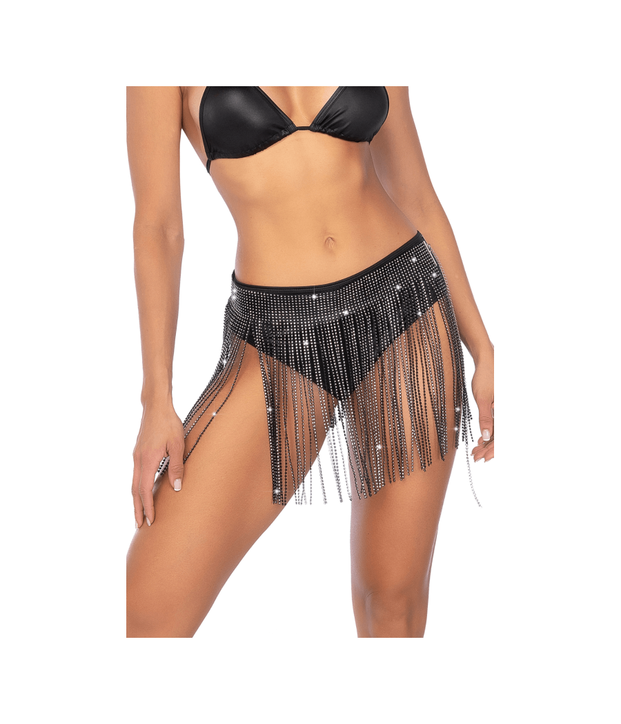 Jupe glamour à franges ornée de strass - Mapalé