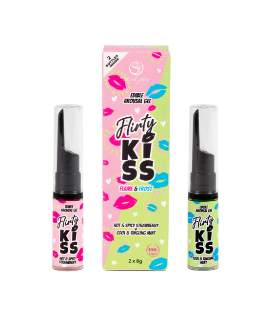 Flirty Kiss - Gels pour sex oral fraise et menthe