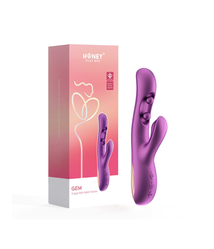 Gem vibromasseur rabbit avec capteurs de pression et application Violet