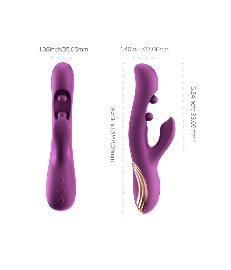 Gem vibromasseur rabbit avec capteurs de pression et application Violet