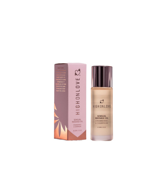 Mini Huile de massage luxueuse Fraises et champagne - 30 ml