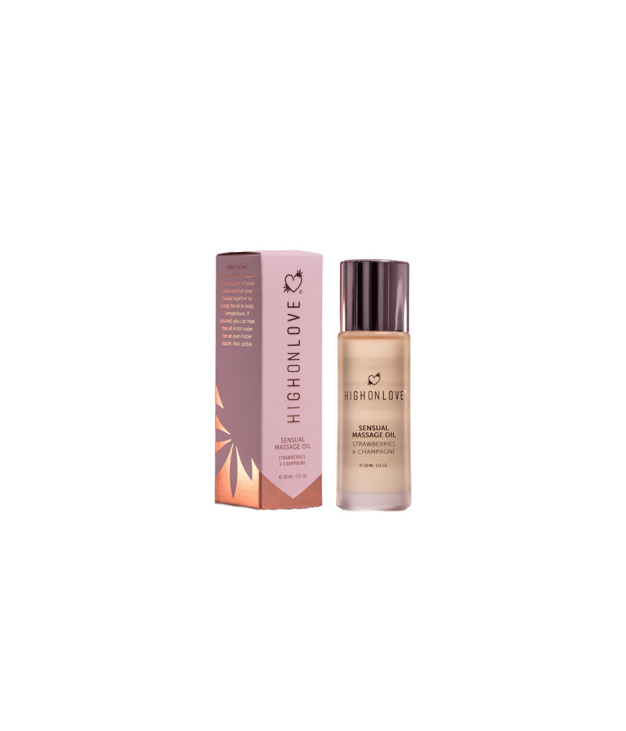 Mini Huile de massage luxueuse Fraises et champagne - 30 ml