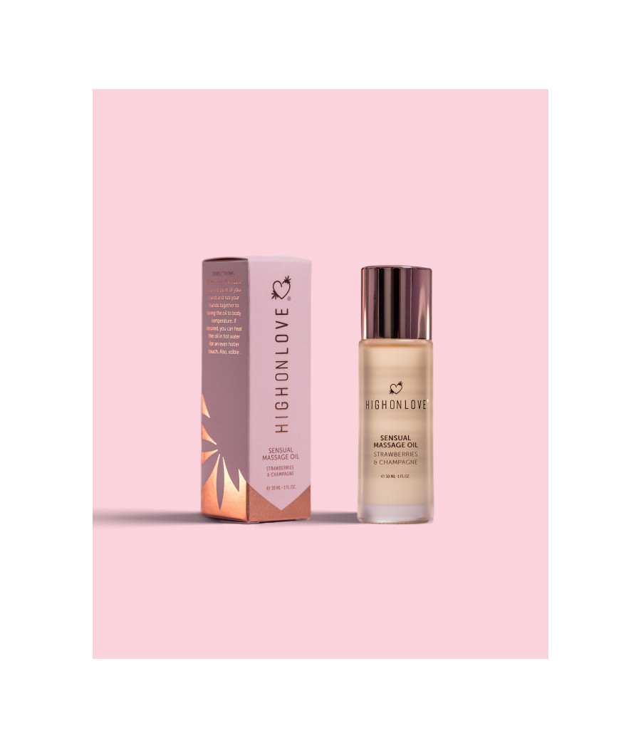 Mini Huile de massage luxueuse Fraises et champagne - 30 ml