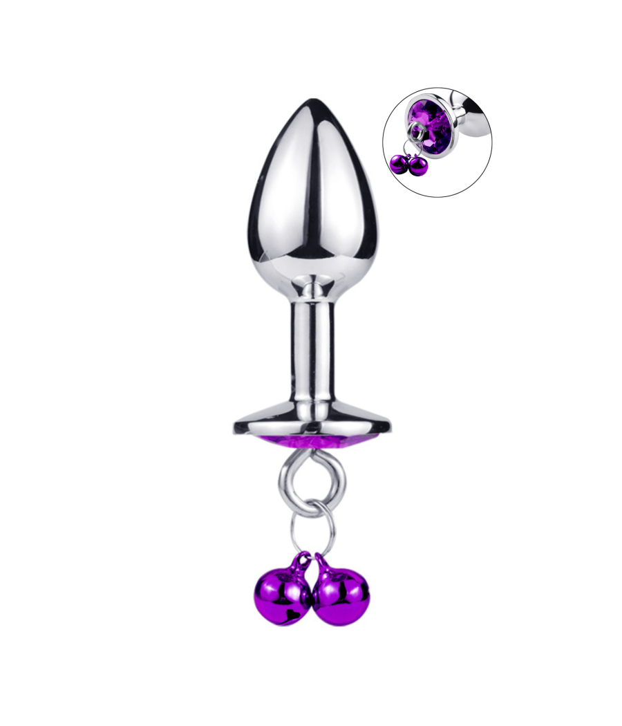 Plug bijou aluminium violet avec clochettes Taille S JINGLE 