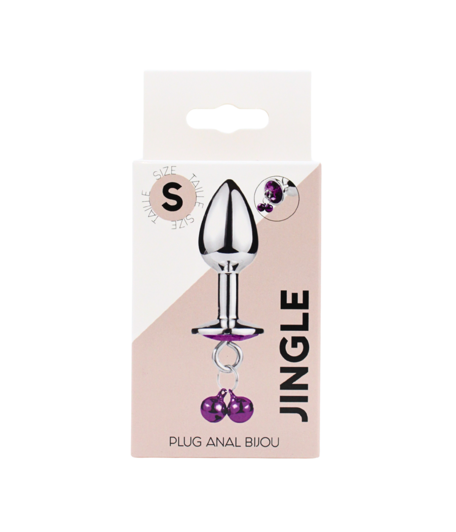 Plug bijou aluminium violet avec clochettes Taille S JINGLE 