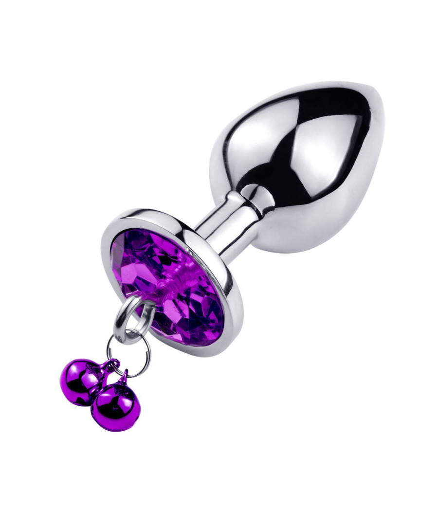 Plug bijou aluminium violet avec clochettes Taille S JINGLE 