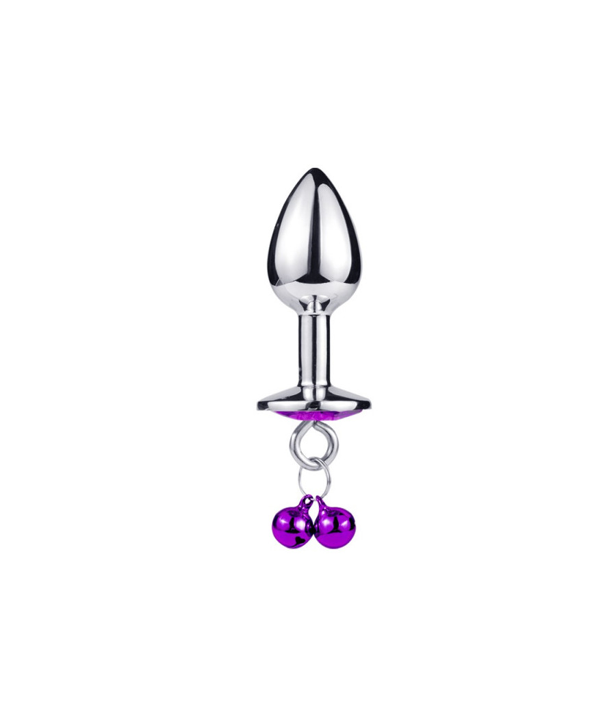 Plug bijou aluminium violet avec clochettes Taille S JINGLE 