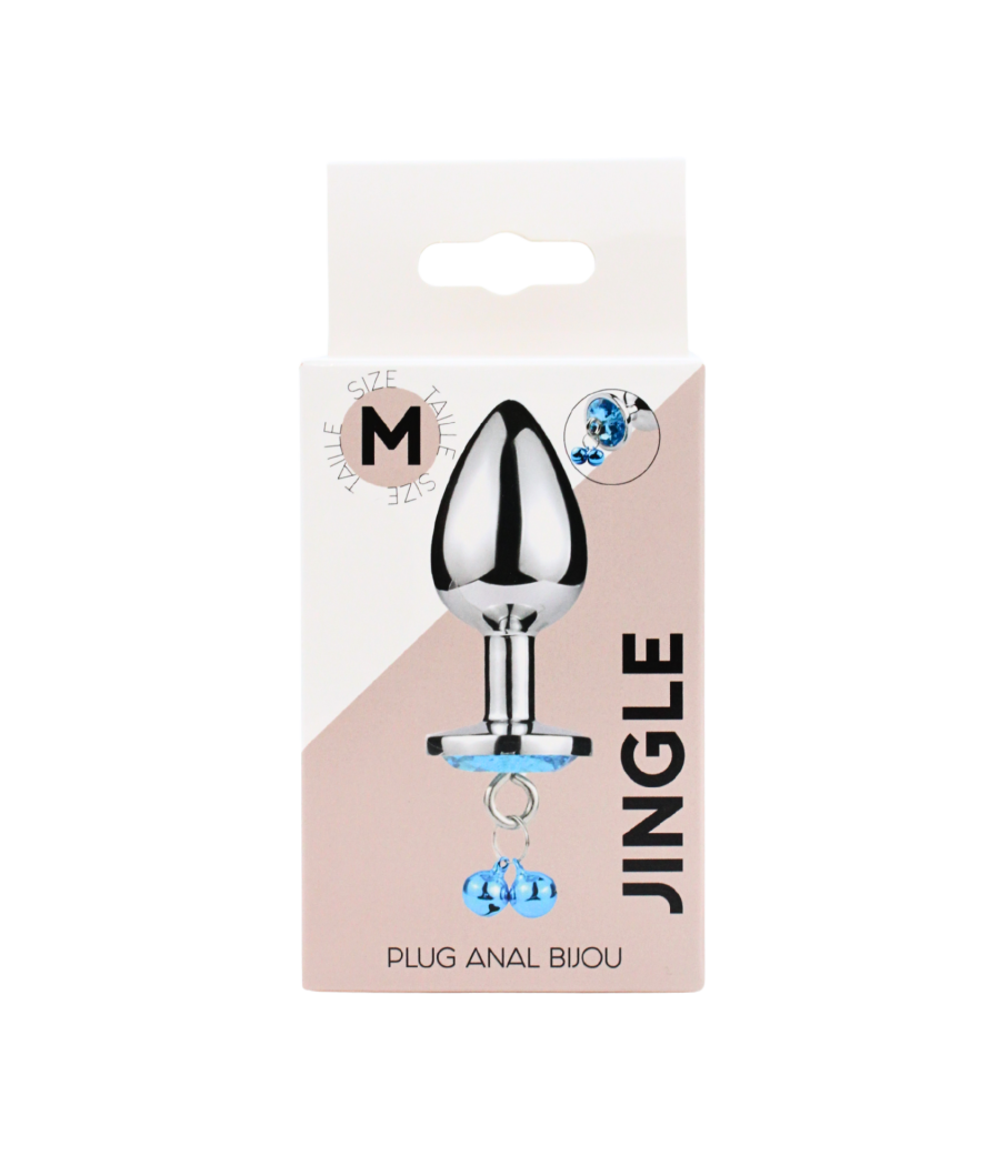 Plug bijou aluminium bleu avec clochettes Taille M JINGLE 