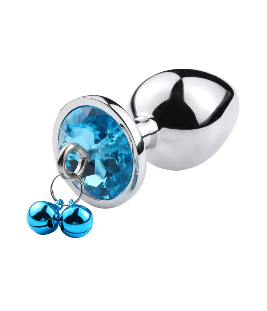 Plug bijou aluminium bleu avec clochettes Taille M JINGLE 