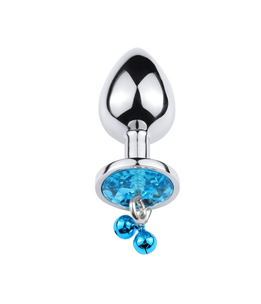 Plug bijou aluminium bleu avec clochettes Taille M JINGLE 