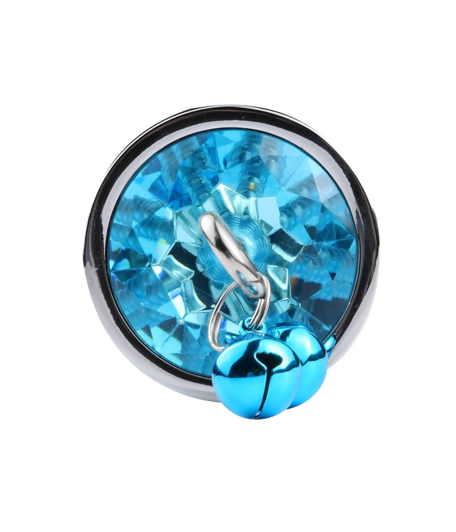 Plug bijou aluminium bleu avec clochettes Taille M JINGLE 