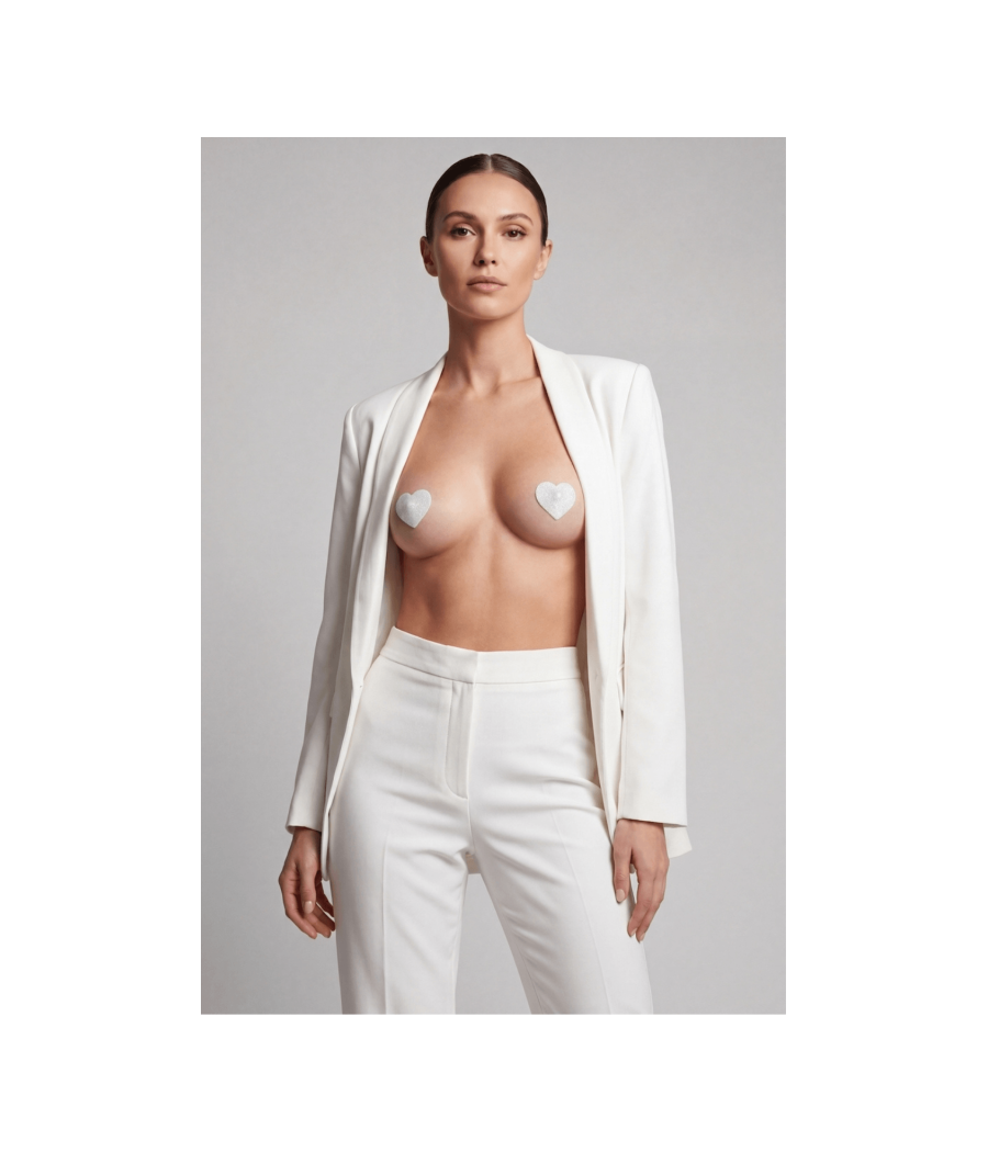 Nipple Métal blanc Cache tétons cœur 