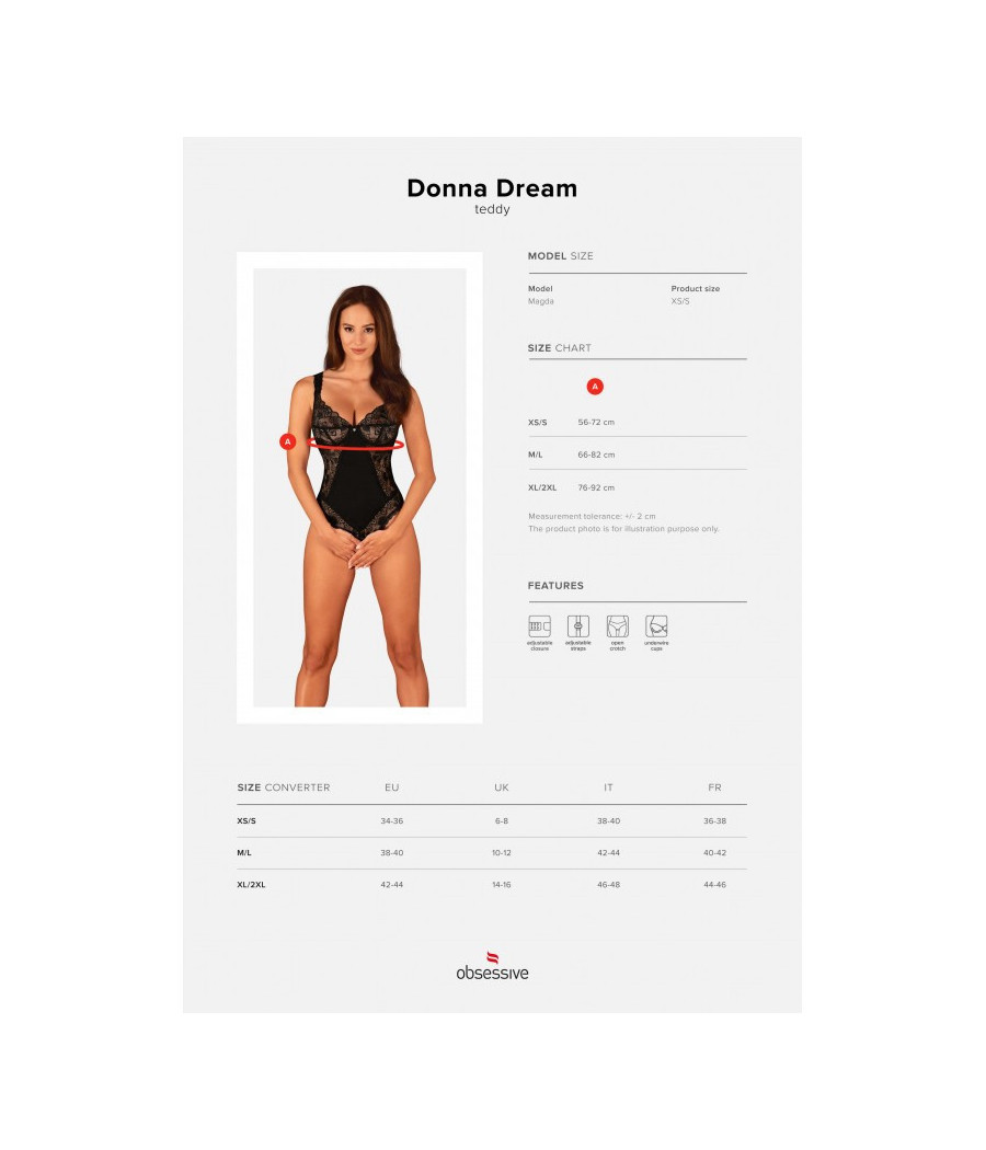 Donna dream body ouvert - Noir