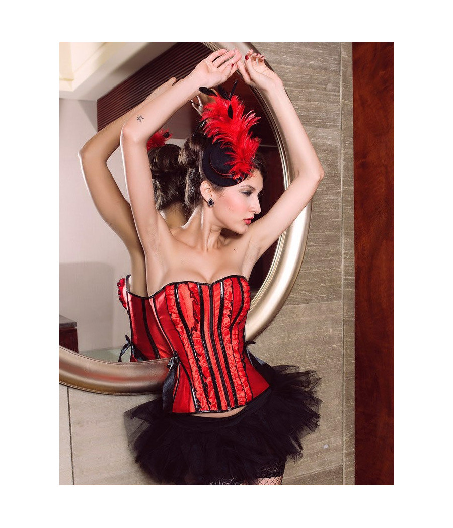 Corset bustier Satiné et froufrou satiné sur l'avant 