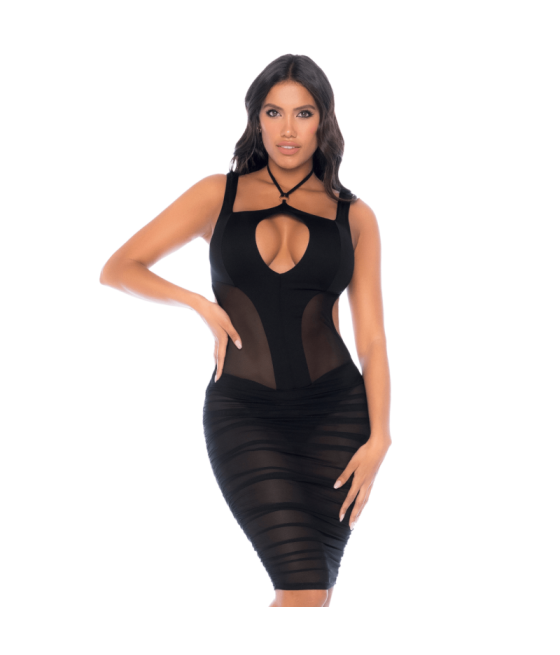 Robe noire semi transparente dos nu 