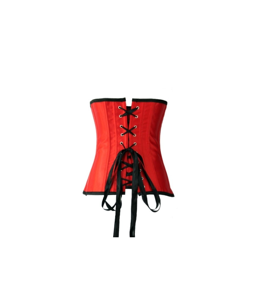 Corset serre taille sexy satin rouge 
